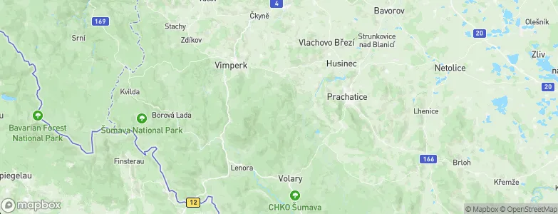 Prachatice District, Czechia Map