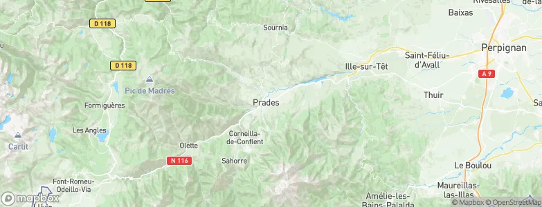 Prades, France Map
