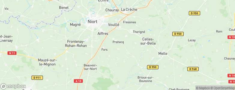 Prahecq, France Map