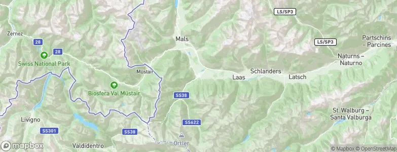 Prato allo Stelvio - Prad am Stilfser Joch, Italy Map
