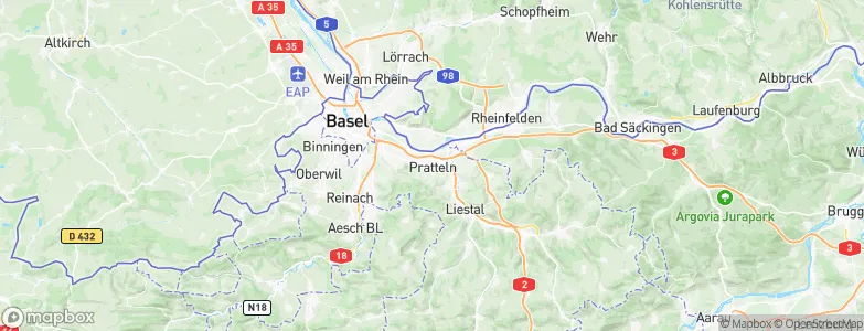 Pratteln, Switzerland Map