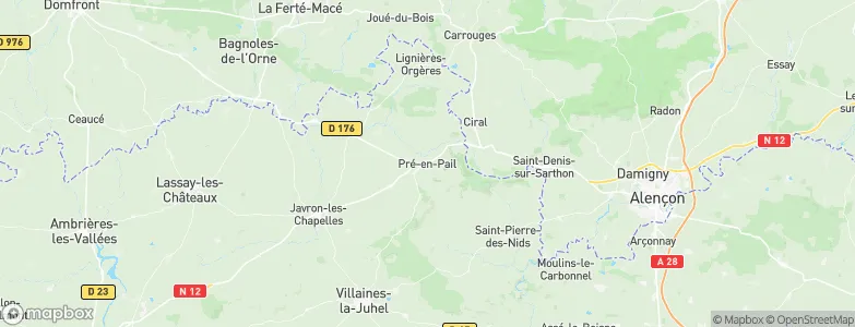 Pré-en-Pail, France Map