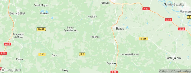 Préchac, France Map