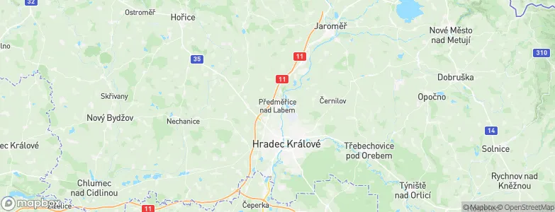 Předměřice nad Labem, Czechia Map