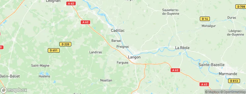 Preignac, France Map