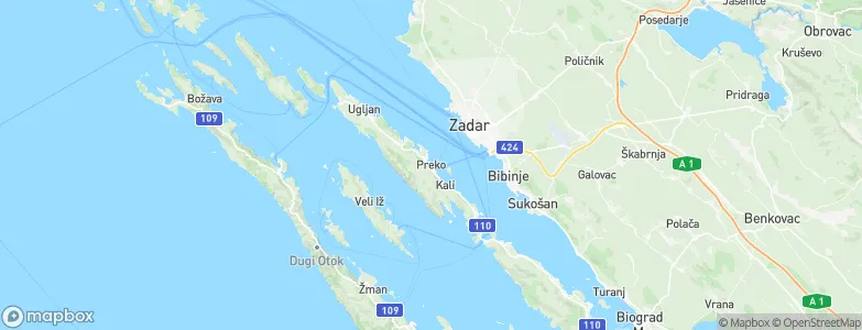 Preko, Croatia Map