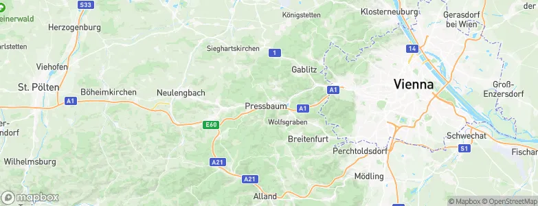 Pressbaum, Austria Map