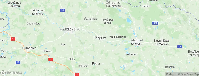 Přibyslav, Czechia Map