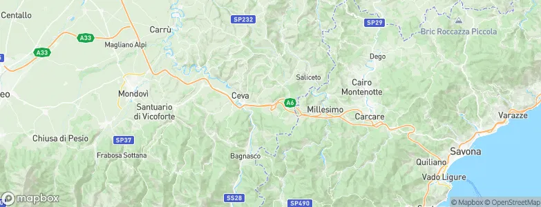Priero, Italy Map