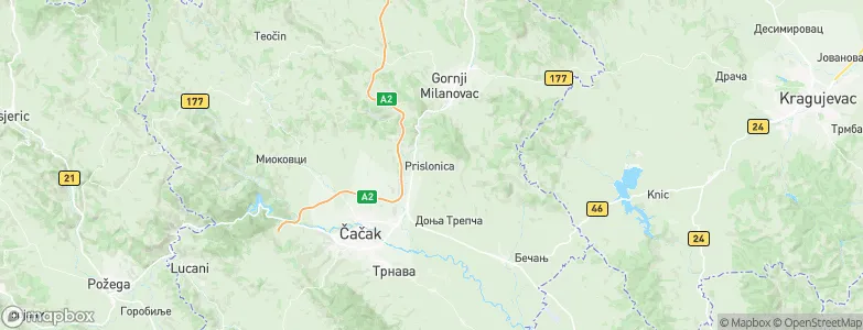 Prislonica, Serbia Map