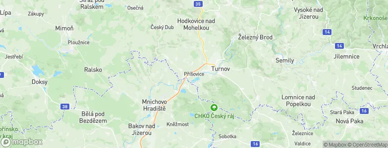 Příšovice, Czechia Map
