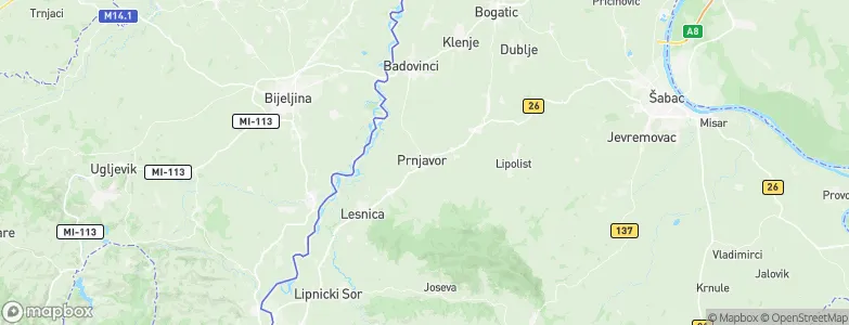 Prnjavor, Serbia Map