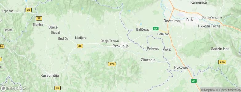 Prokuplje, Serbia Map