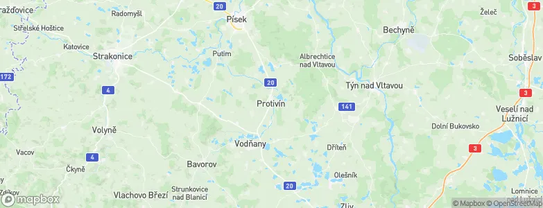 Protivín, Czechia Map