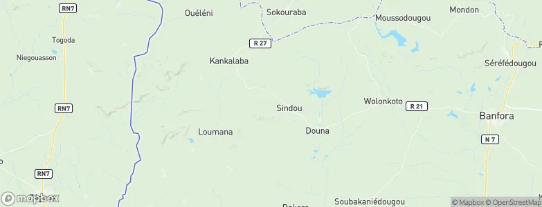 Province de la Léraba, Burkina Faso Map