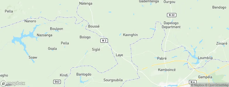 Province du Kourwéogo, Burkina Faso Map
