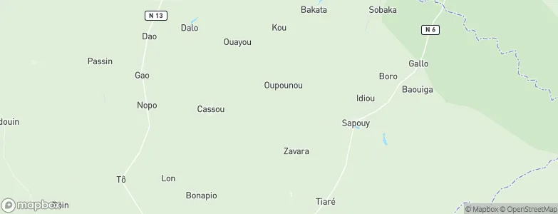 Province du Ziro, Burkina Faso Map