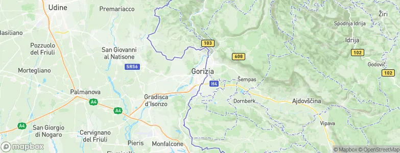Province of Gorizia, Italy Map