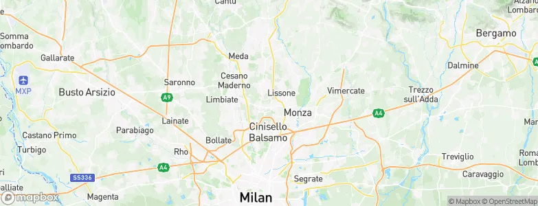 Province of Monza and Brianza, Italy Map
