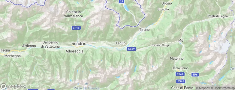 Province of Sondrio, Italy Map
