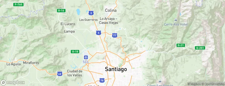 Provincia de Santiago, Chile Map