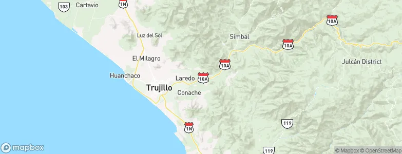 Provincia de Trujillo, Peru Map