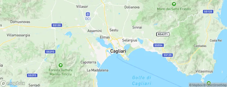 Provincia di Cagliari, Italy Map