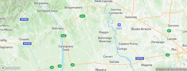 Provincia di Novara, Italy Map