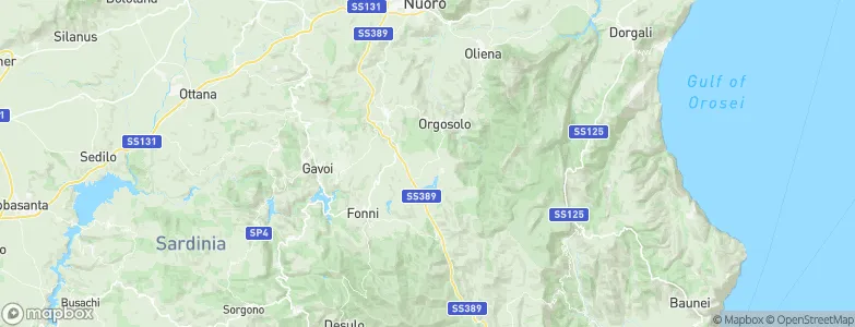 Provincia di Nuoro, Italy Map