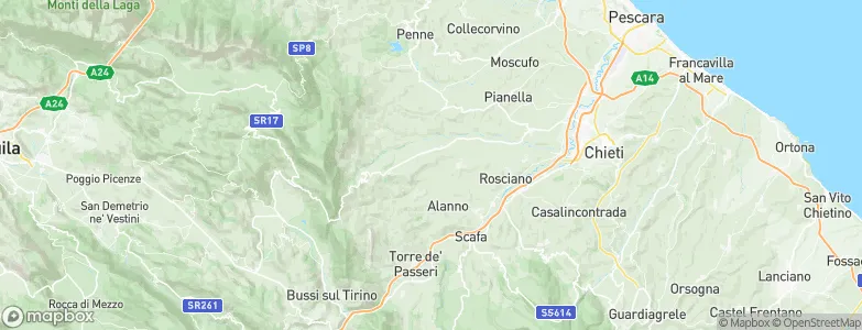 Provincia di Pescara, Italy Map