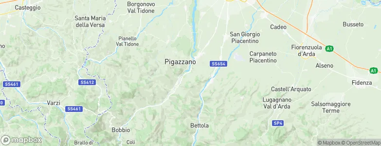 Provincia di Piacenza, Italy Map