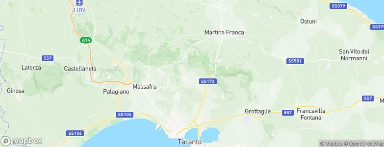 Provincia di Taranto, Italy Map