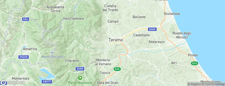 Provincia di Teramo, Italy Map