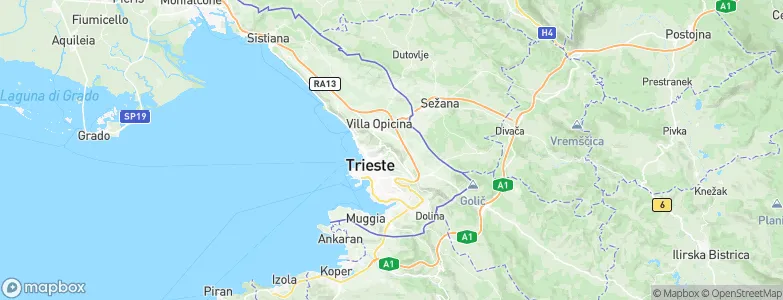 Provincia di Trieste, Italy Map