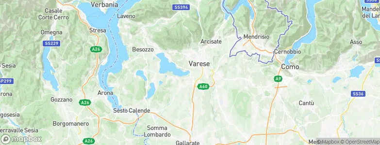 Provincia di Varese, Italy Map