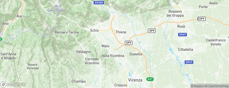Provincia di Vicenza, Italy Map