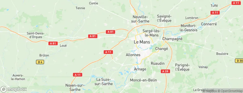 Pruillé-le-Chétif, France Map