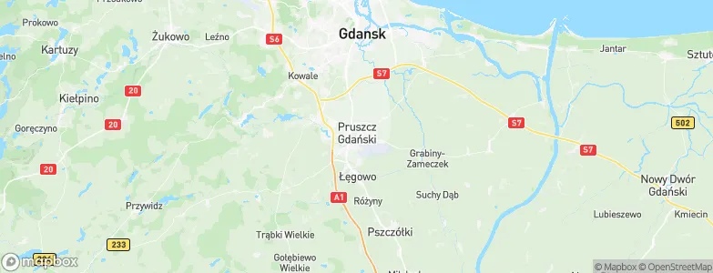 Pruszcz Gdański, Poland Map
