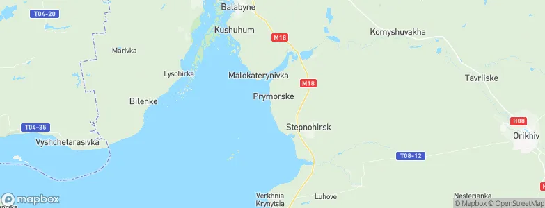 Prymors’ke, Ukraine Map