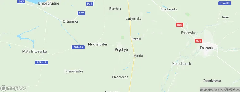 Pryshyb, Ukraine Map
