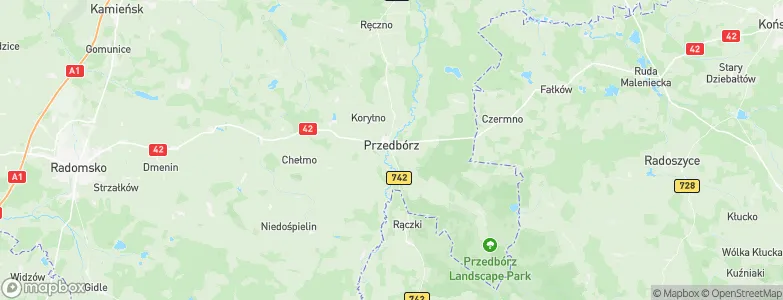 Przedbórz, Poland Map
