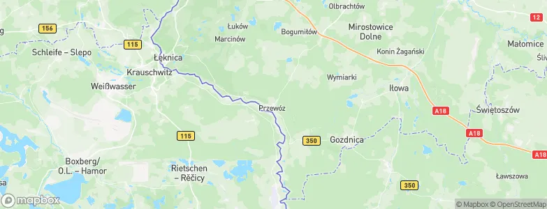 Przewóz, Poland Map