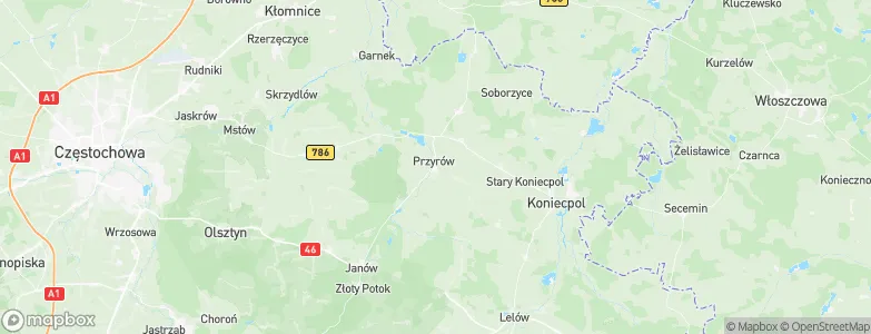 Przyrów, Poland Map