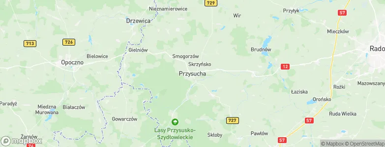 Przysucha, Poland Map