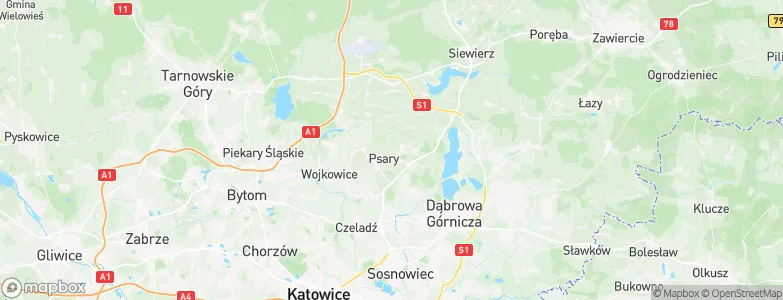 Psary, Poland Map