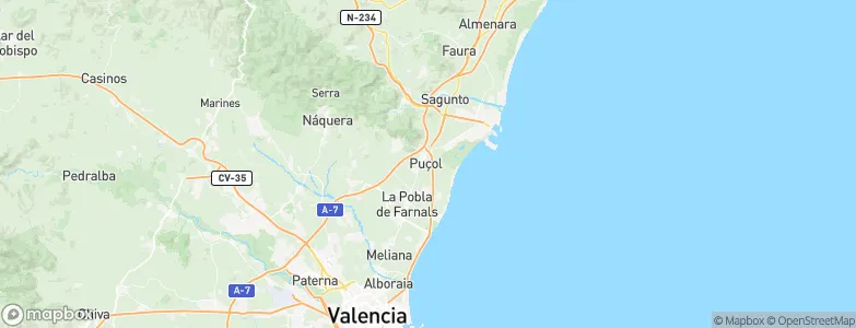 Puçol, Spain Map