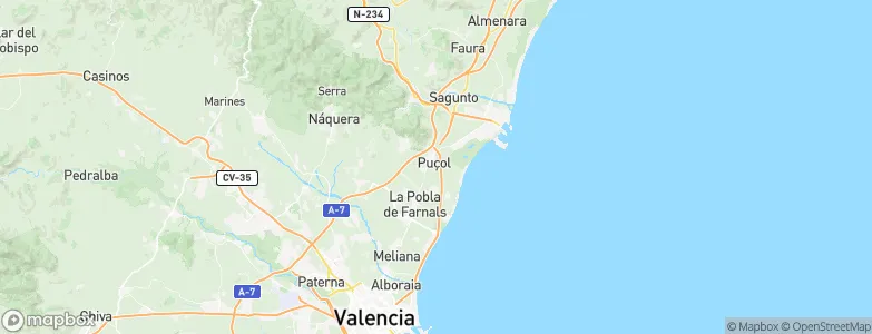 Puçol, Spain Map