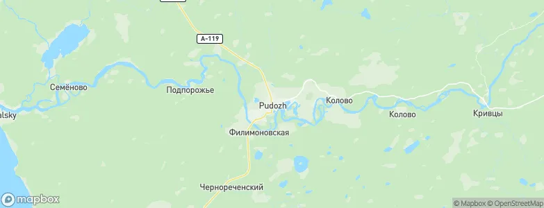 Pudozh, Russia Map