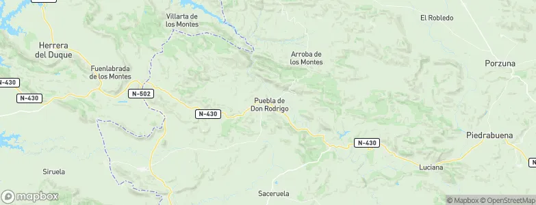 Puebla de Don Rodrigo, Spain Map