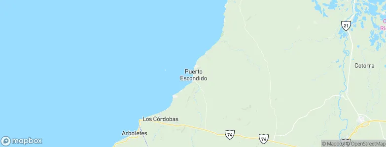 Puerto Escondido, Colombia Map